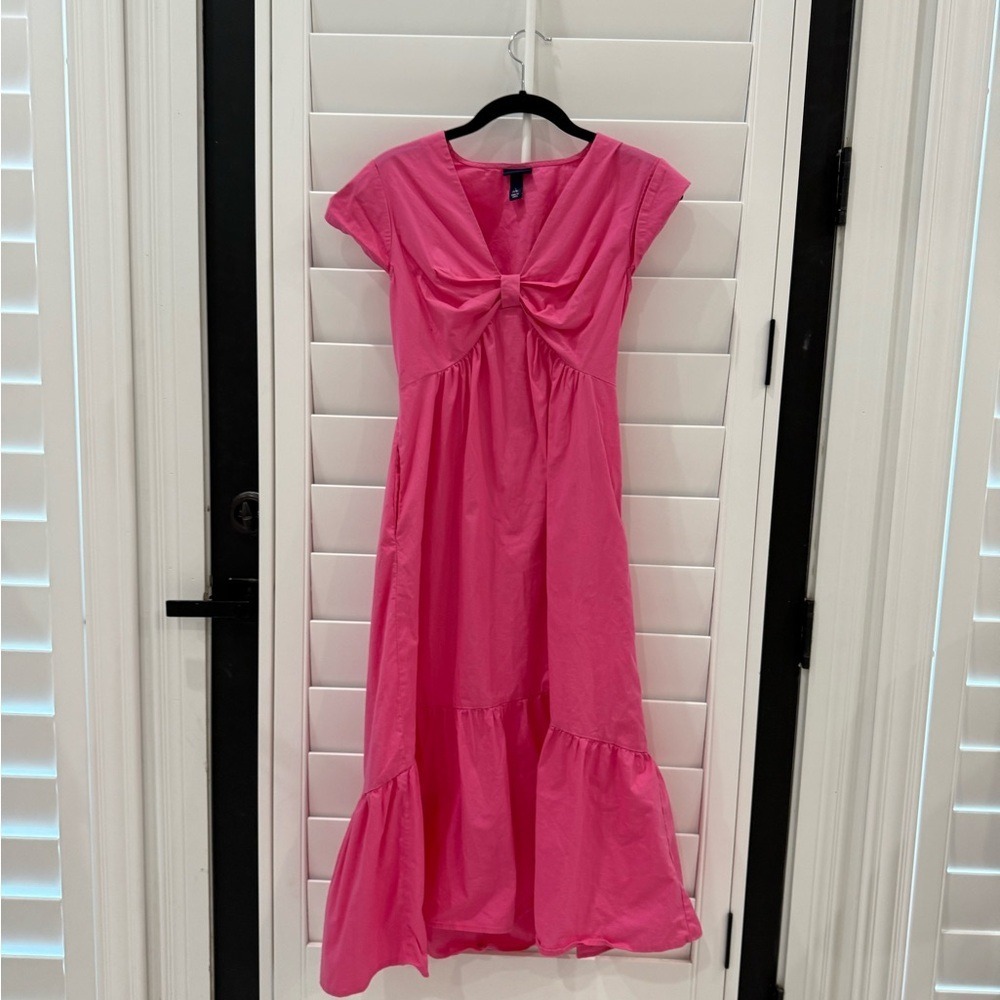 Scoop Pink Women's knot front midi Dress